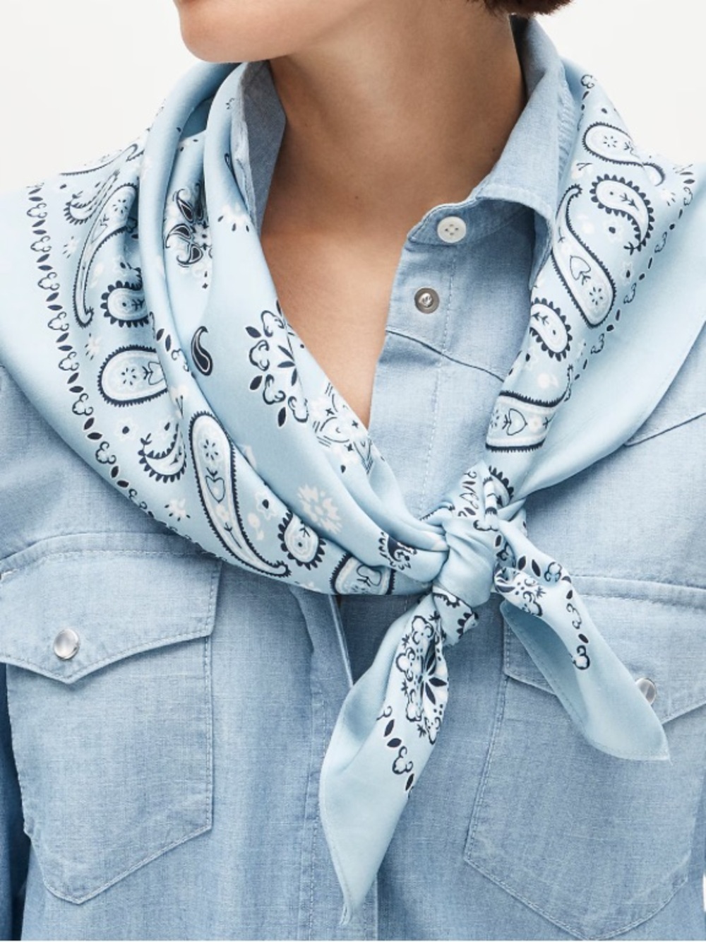 J. Crew Chateau blue Oversized silk bandana